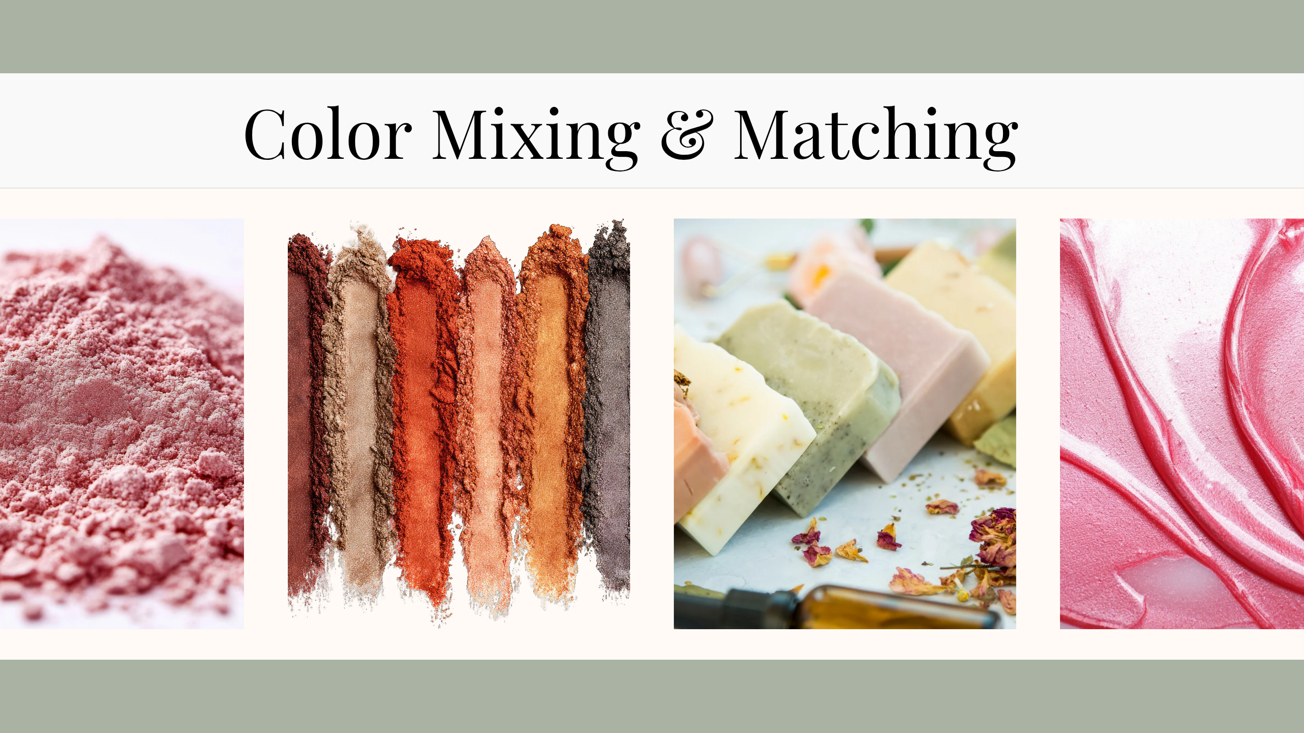 Color mixing and matching guide with FDA-approved cosmetic colorants